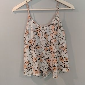 American Eagle Floral Tank Top with Open Back